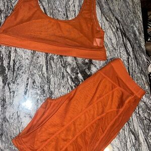 Women's Orange Mesh Set